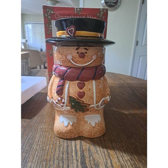 Accessory Crossing Gingerbread Man Cookie Snack Jar Christmas Holiday Decor - Picture 1 of 11
